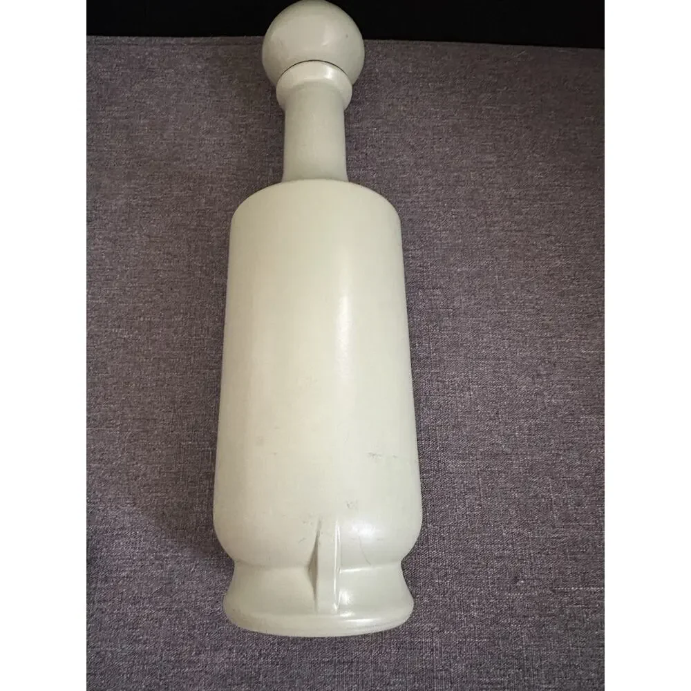 Vintage Old Fitzgerald Stitzel Weller Green Glass Bourbon Decanter Lion Crests